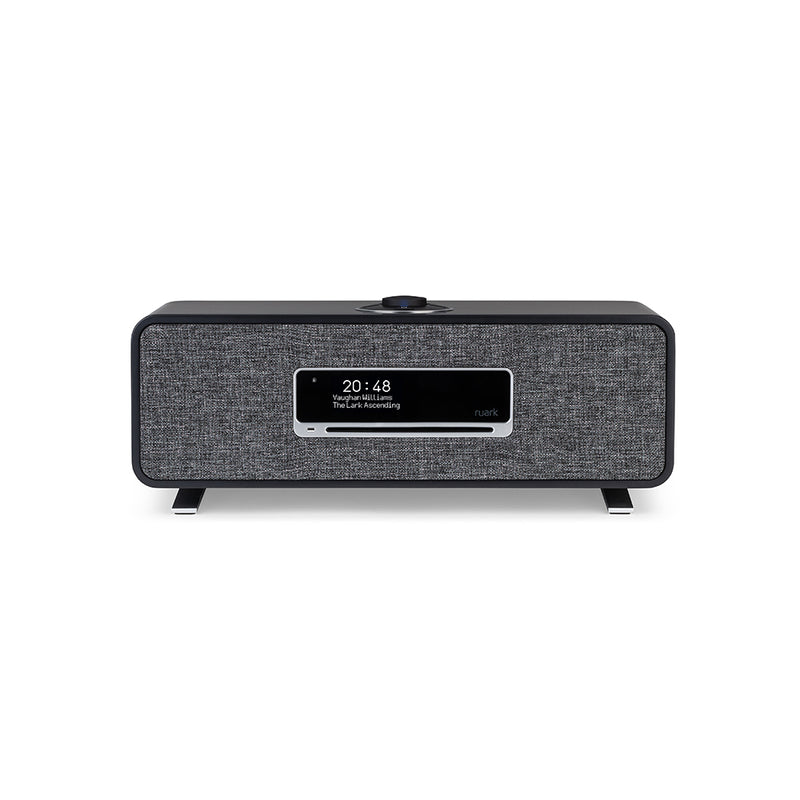 Ruark R3S Music System In Satin Charcoal Lacquer with Slate Grey Fabric Grille NEW Charcoal
