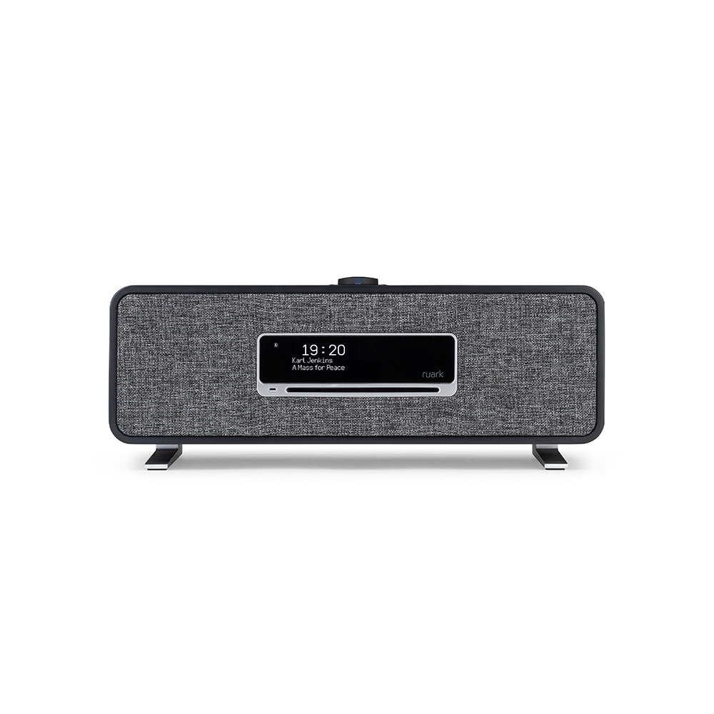 Ruark R3S Music System In Satin Charcoal Lacquer with Slate Grey Fabric Grille NEW Charcoal