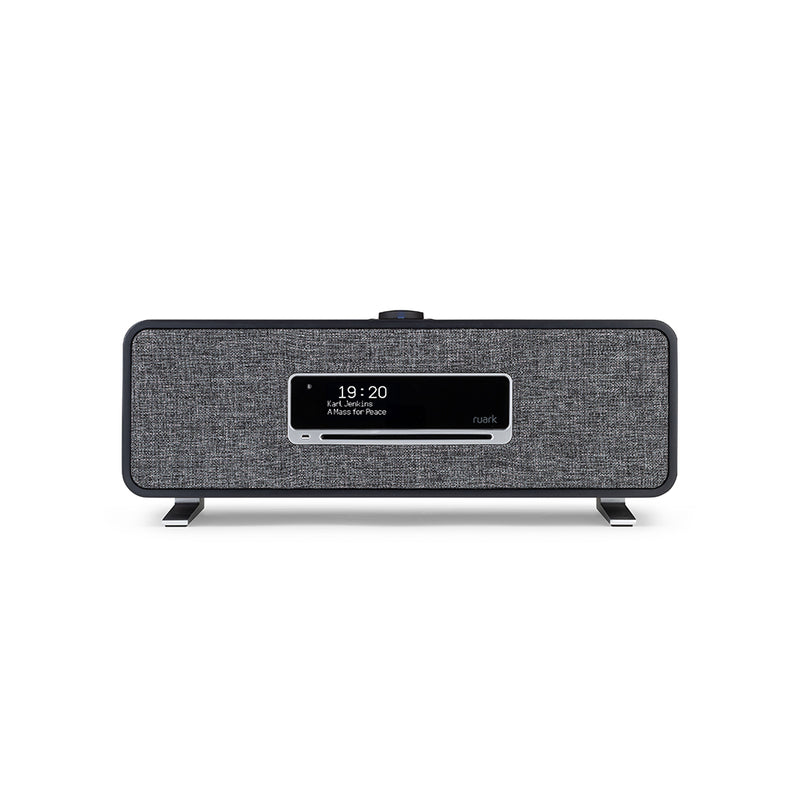 Ruark R3S Music System In Satin Charcoal Lacquer with Slate Grey Fabric Grille NEW Charcoal