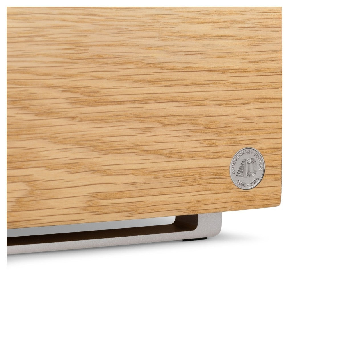 Ruark R410 Anniversary Edition Integrated Music System - White Oak Veneer Cabinet with Ebonised Grille & Ebony Veneer Inlay White Oak