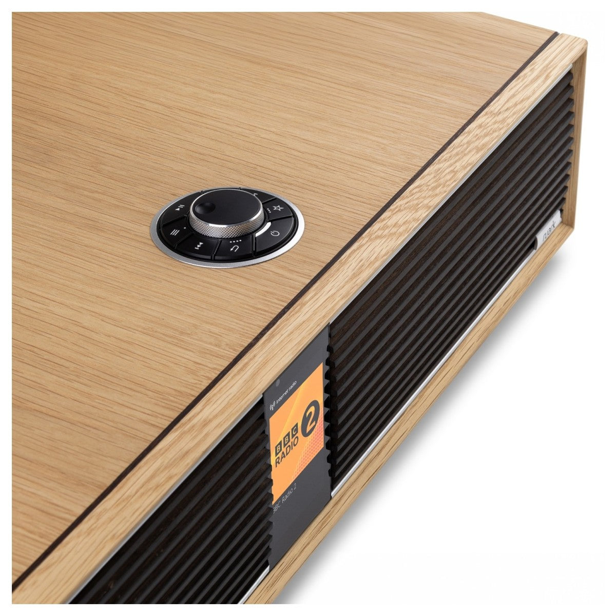 Ruark R410 Anniversary Edition Integrated Music System - White Oak Veneer Cabinet with Ebonised Grille & Ebony Veneer Inlay White Oak