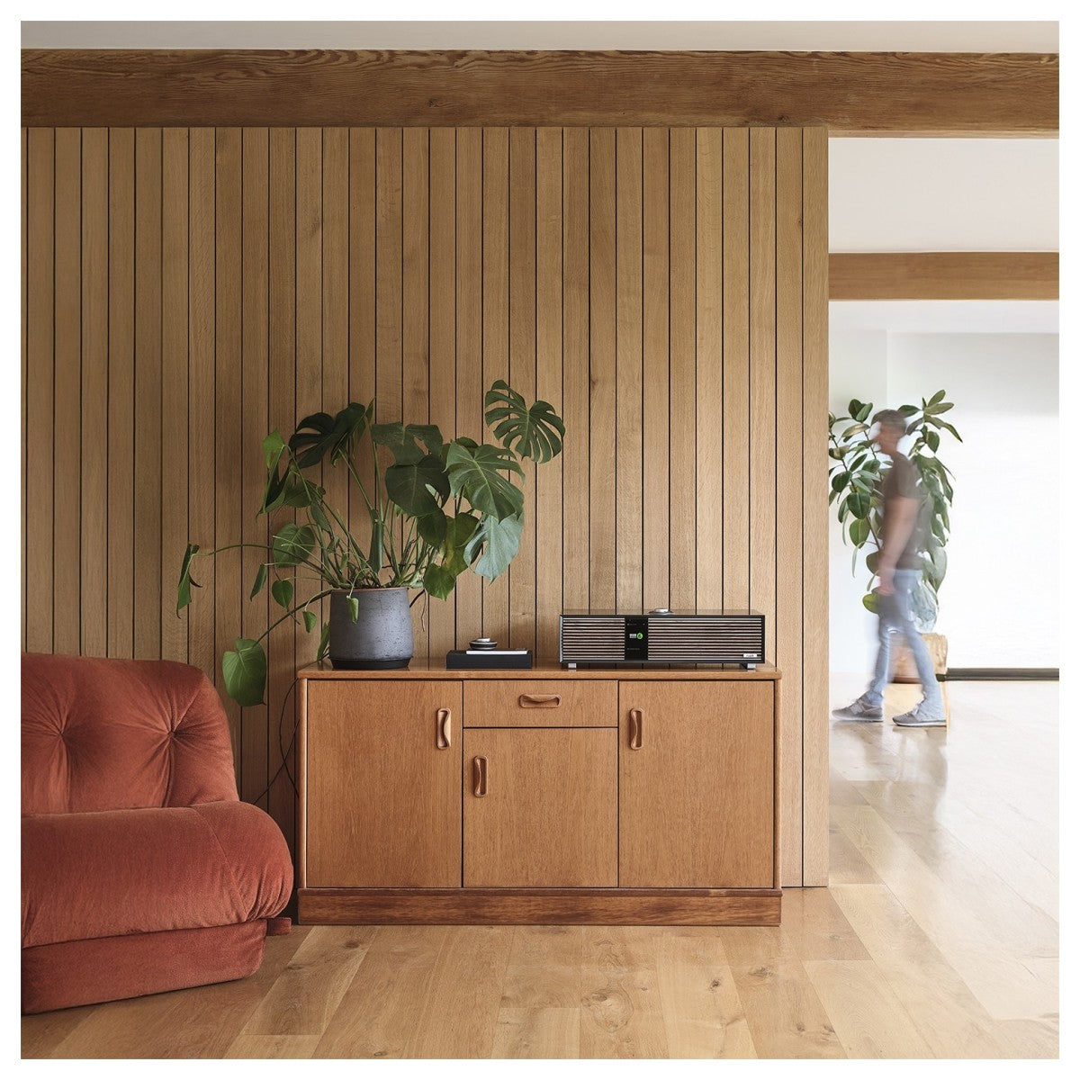 Ruark R410 Integrated Music System - Satin Charcoal with Walnut Grille Charcoal