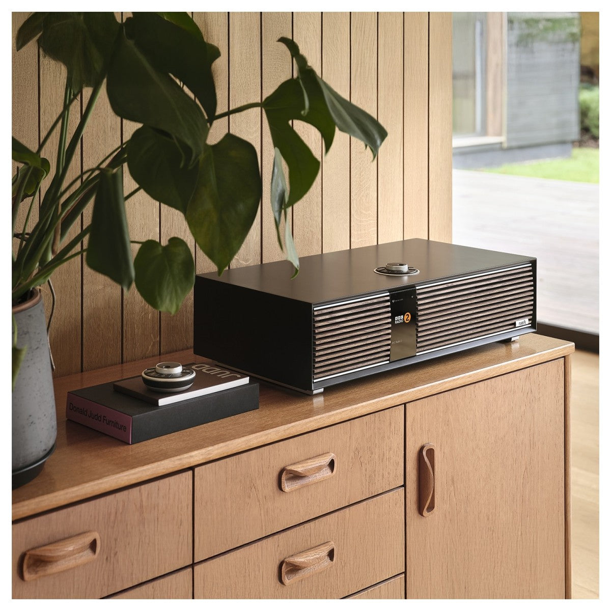 Ruark R410 Integrated Music System - Satin Charcoal with Walnut Grille Charcoal
