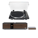 Ruark R410 Music System with R-CD100 CD Player & Audio Technica AT-LP70XBT Automatic Wireless BT Turntable - Black Black