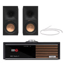 Ruark R610 Music Console with Klipsch R-60M Bookshelf Speakers Pair HiFi Package Black