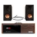 Ruark R610 Music Console with Klipsch RP-500M II Bookshelf Speakers Pair HiFi Package - Walnut Walnut