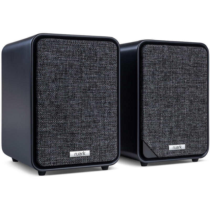 Ruark RS1 Subwoofer with MR1 MK3 Active Bluetooth Speakers Pair Charcoal Black Black