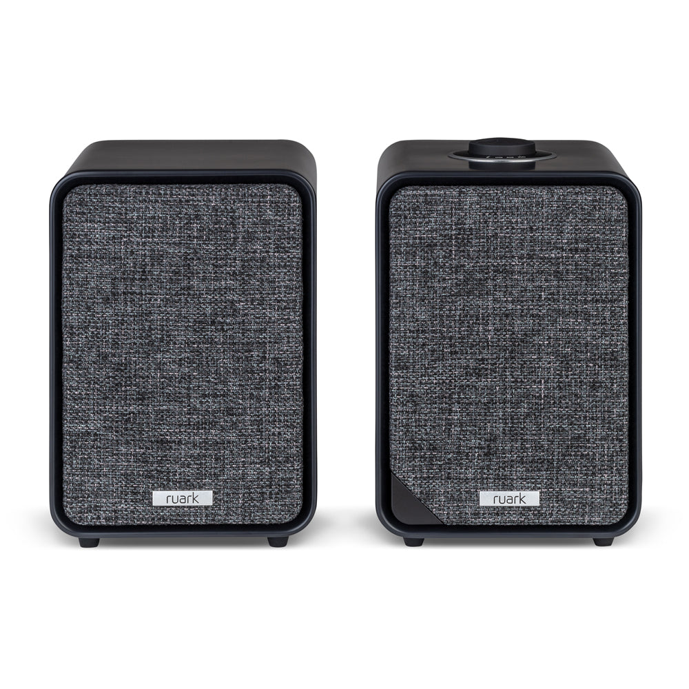 Ruark RS1 Subwoofer with MR1 MK3 Active Bluetooth Speakers Pair Charcoal Black Black