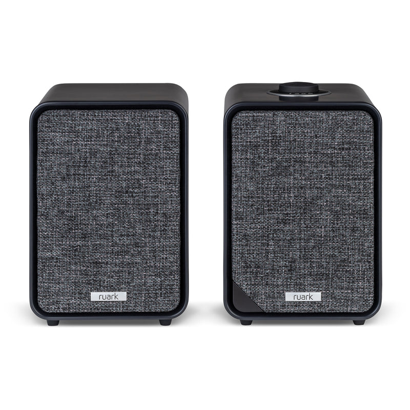 Ruark RS1 Subwoofer with MR1 MK3 Active Bluetooth Speakers Pair Charcoal Black Black