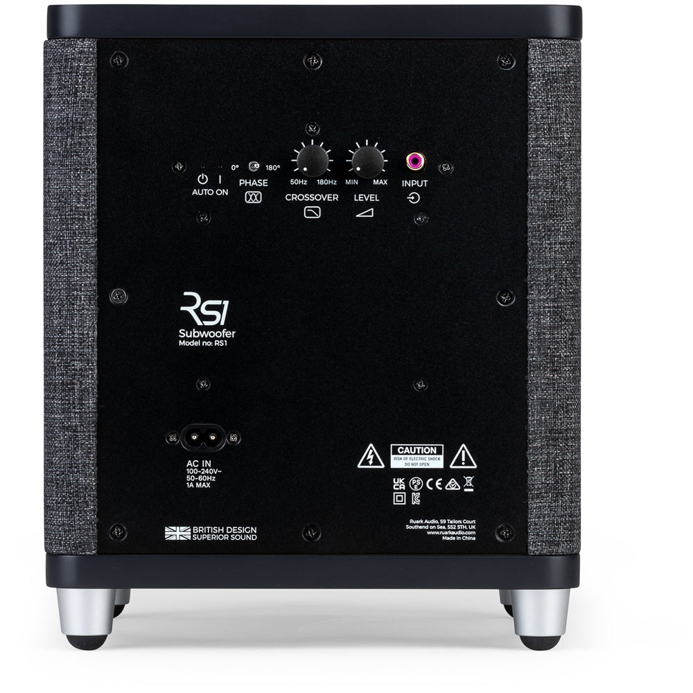 Ruark RS1 Subwoofer with MR1 MK3 Active Bluetooth Speakers Pair Charcoal Black Black