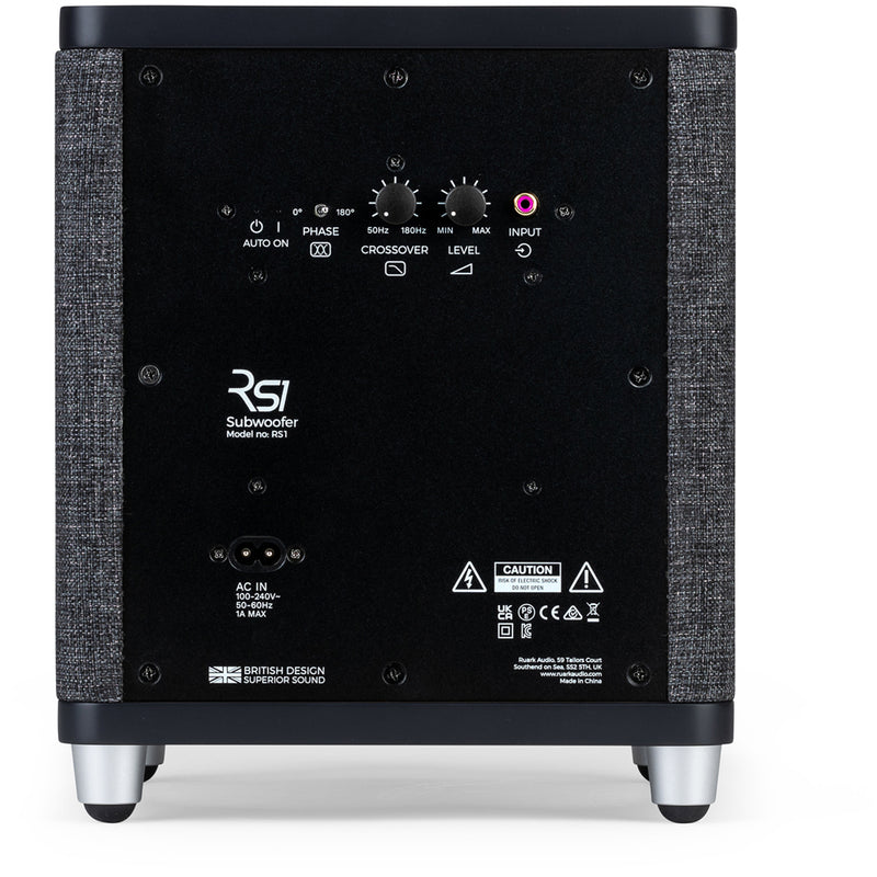 Ruark RS1 Subwoofer with MR1 MK3 Active Bluetooth Speakers Pair Charcoal Black Black