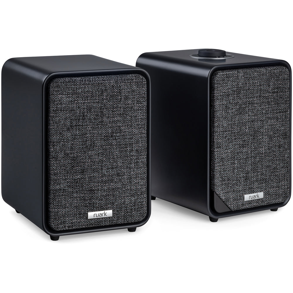 Ruark RS1 Subwoofer with MR1 MK3 Active Bluetooth Speakers Pair Charcoal Black Black