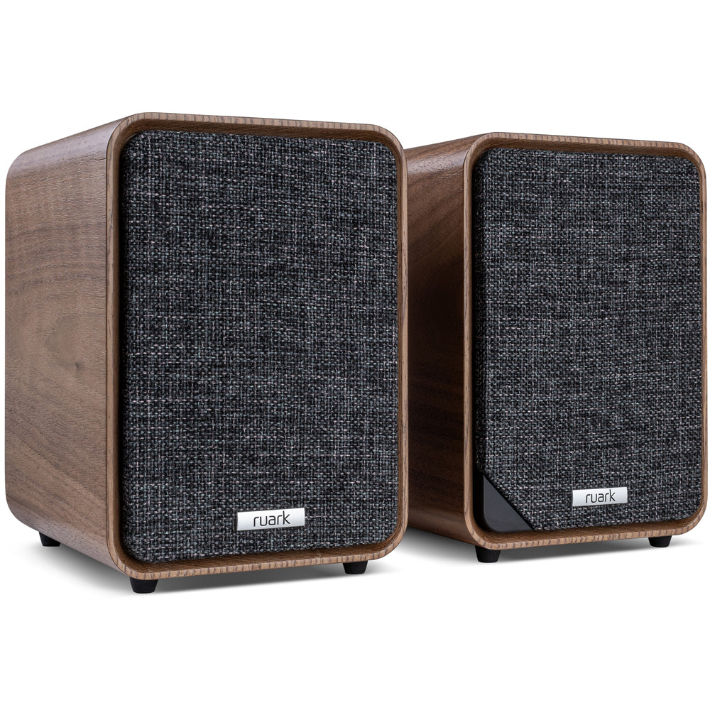 Ruark RS1 Subwoofer with MR1 MK3 Active Bluetooth Speakers Pair Rich Walnut Walnut