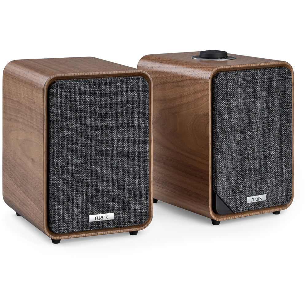 Ruark RS1 Subwoofer with MR1 MK3 Active Bluetooth Speakers Pair Rich Walnut Walnut