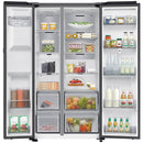 Samsung Bespoke AI RS90F66BEFEU Plumbed American Fridge Freezer with Family Hub Black