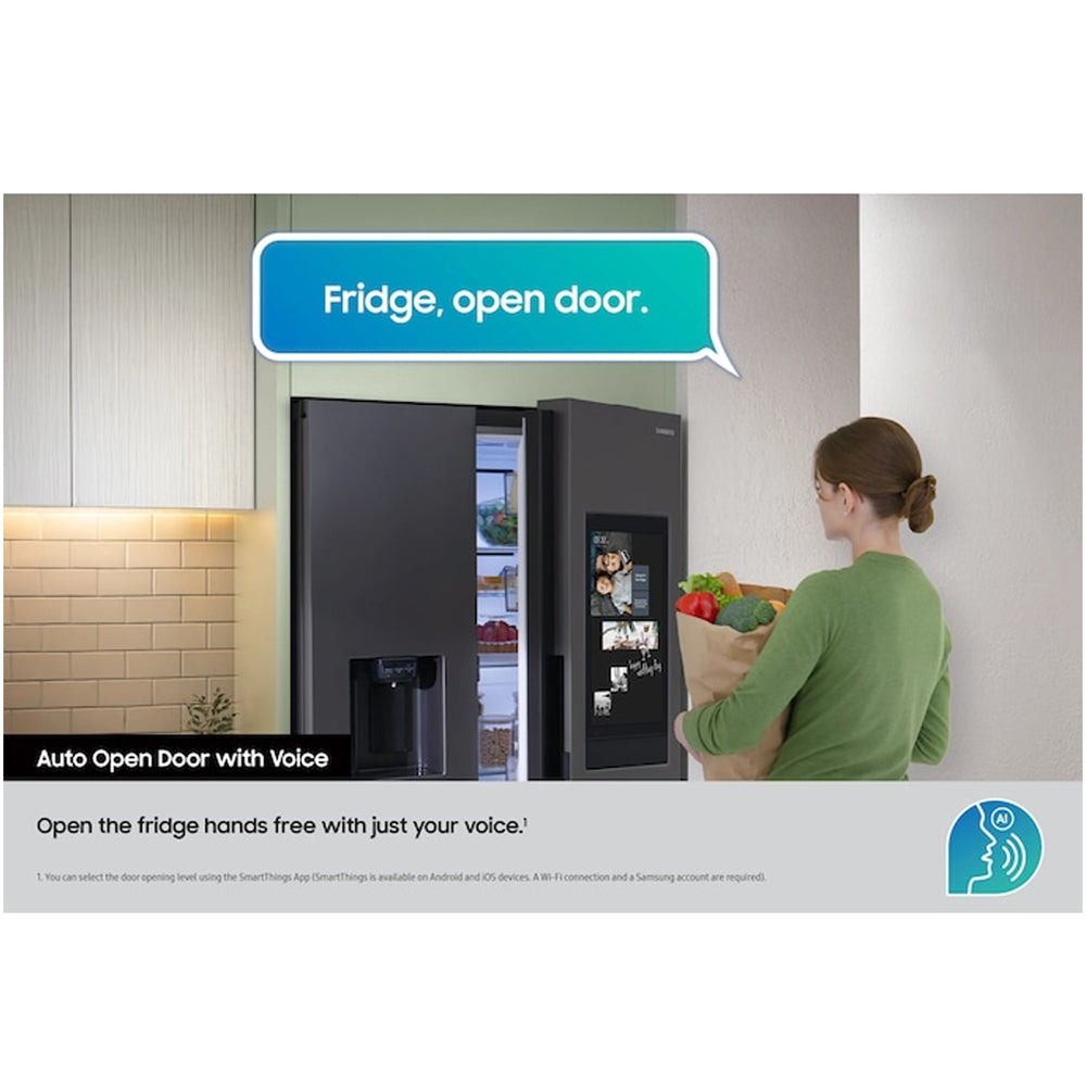 Samsung Bespoke AI RS90F66BETEU Plumbed American Fridge Freezer with Family Hub Silver