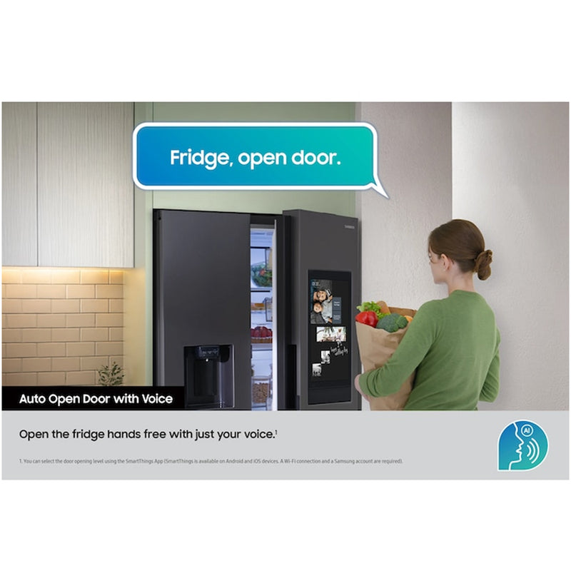 Samsung Bespoke AI RS90F66BETEU Plumbed American Fridge Freezer with Family Hub Silver