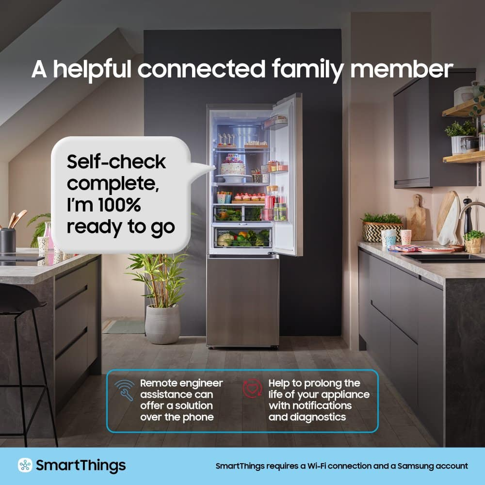 Samsung Fridge Freezer RB38C636DB1/EU Series 6 SpaceMax 70/30 Smart Non Plumbed Frost Free Black - Clearance