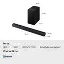 Samsung HW-B650F B-Series 3.1ch 370W Soundbar with Wireless Subwoofer Black 2025