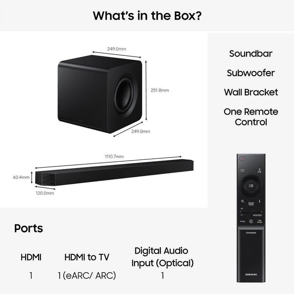 Samsung HW-Q800H Q-Series 5.1.2 Ch Dolby Atmos Soundbar with Subwoofer - Black (2026)