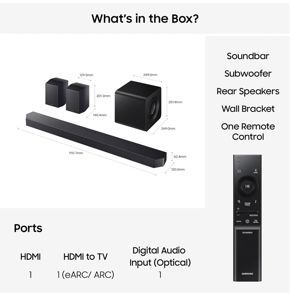 Samsung Q930H Q-Series 9.1.4 Ch Soundbar with Subwoofer & Rear Speakers HW-Q930H/XU 2026