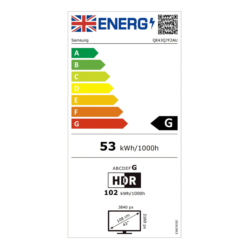 Samsung QE43Q7F2AUXXU 43 Inch Q7F2 4K QLED Ultra HD HDR AI Smart TV 2025 43 Inch