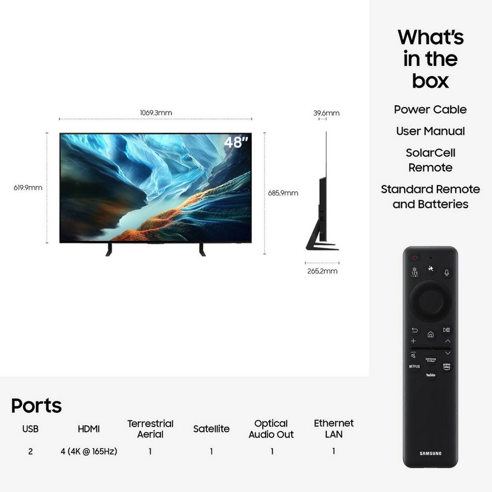 Samsung QE48S90HAEXXU 48 Inch S90H 4K OLED Ultra HD HDR AI Smart TV 2026 48 Inch