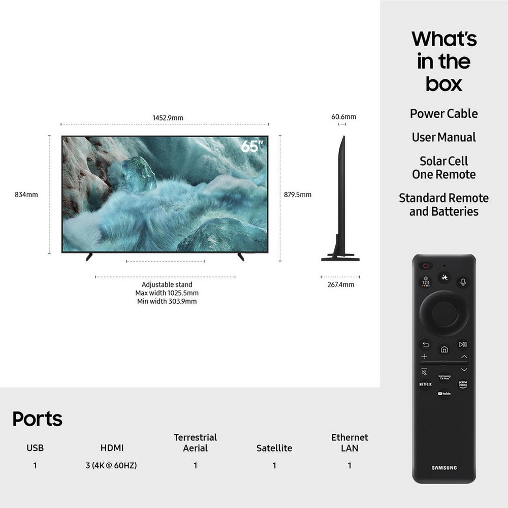 Samsung QE65Q7F2AUXXU 65 Inch Q7F2 4K Ultra HD HDR QLED Vision AI Smart TV