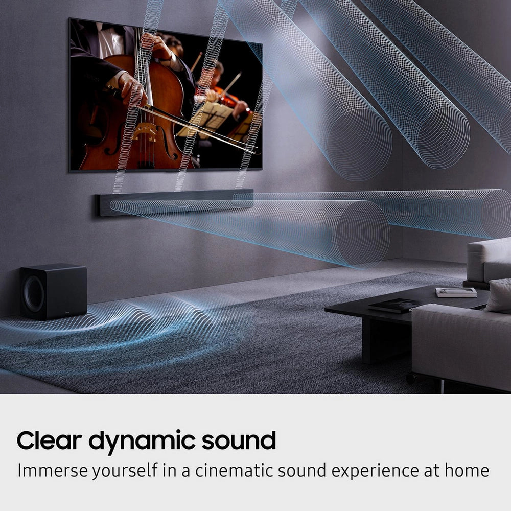 Samsung QE65S95FATXXU 65 Inch OLED S95F 4K UHD HDR Smart AI TV with HW-QS700F 3.1.2ch Q-Series Soundbar Bundle