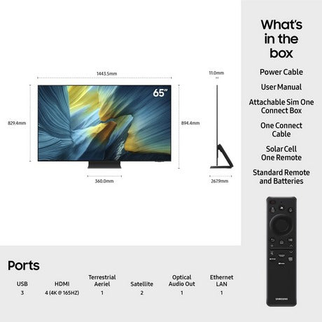 Samsung QE65S95FATXXU 65 Inch S95F OLED 4K Ultra HD HDR Smart AI TV 2025 65 Inch