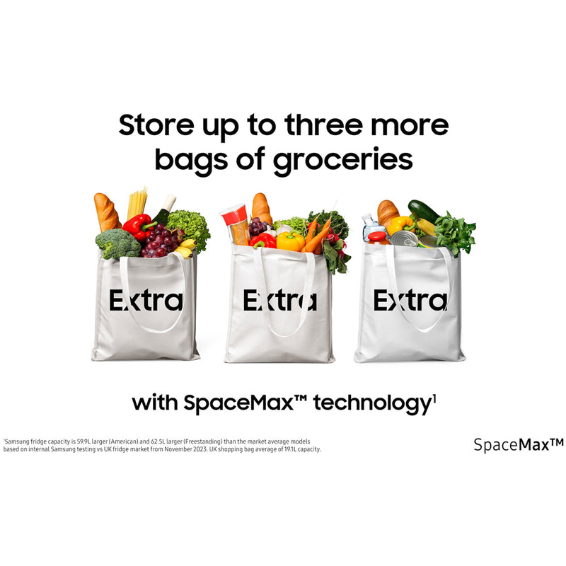 Samsung RL38C776ASREU Bespoke SpaceMax 387L Freestanding Frost Free Fridge Freezer Silver