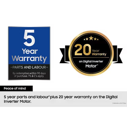 Samsung Series 5 AI Energy WW10FG5U34ABEU 10kg WiFi Connected Washing Machine with 1400 Spin Black - A Rated Black