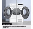 Samsung Series 5 DV90CGC0A0AEEU with OptimalDry 9 kg Heat Pump Tumble Dryer White