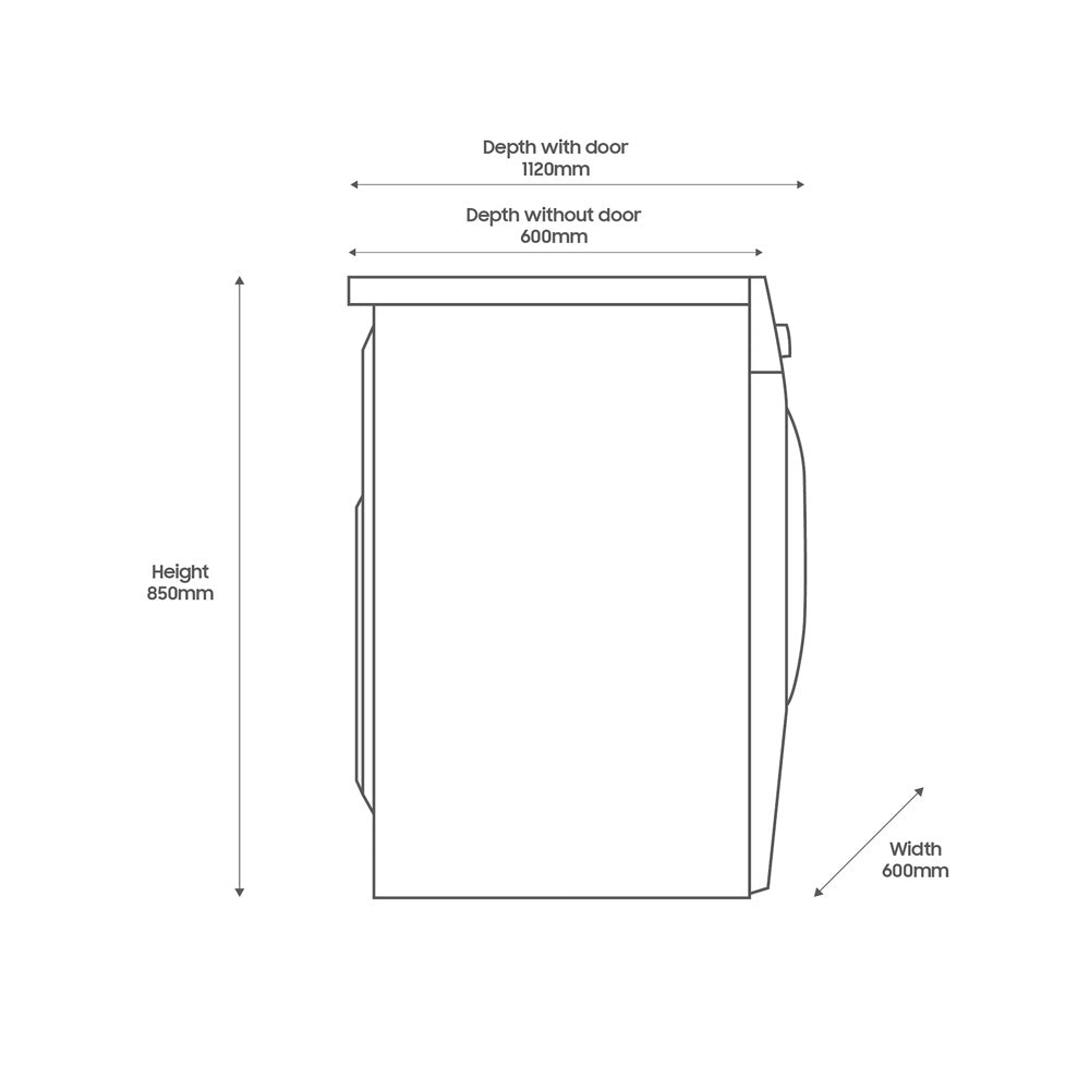Samsung Series 5 WD80TA046BX/EU Ecobubble AI Energy 8kg+5kg 1400 Spin Washer Dryer Black Black