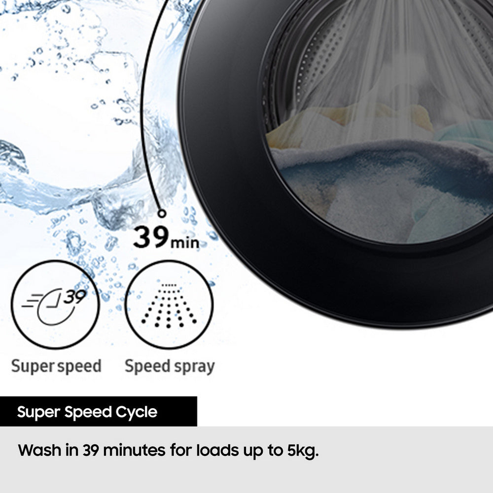 Samsung Series 5 WD90HG5U34BEEU Ecobubble AI Energy 9kg+6kg 1400 Spin Washer Dryer White White