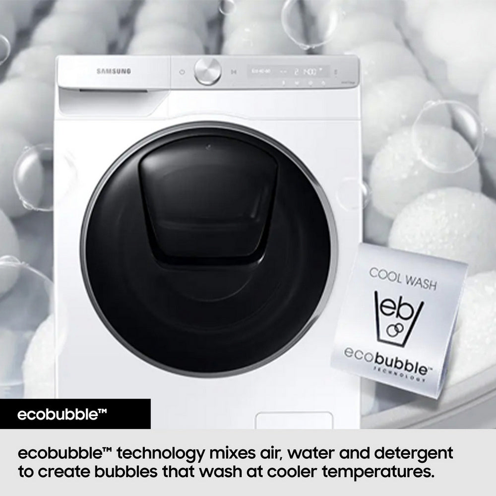 Samsung Series 5 WD90HG5U34BEEU Ecobubble AI Energy 9kg+6kg 1400 Spin Washer Dryer White White