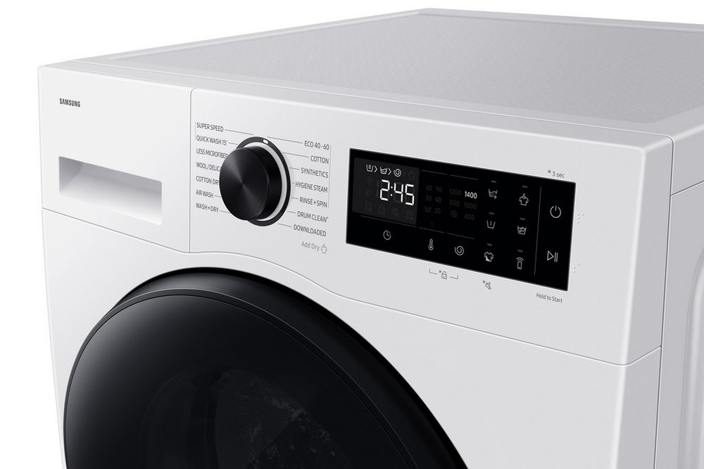 Samsung Series 5 WD90HG5U34BEEU Ecobubble AI Energy 9kg+6kg 1400 Spin Washer Dryer White White