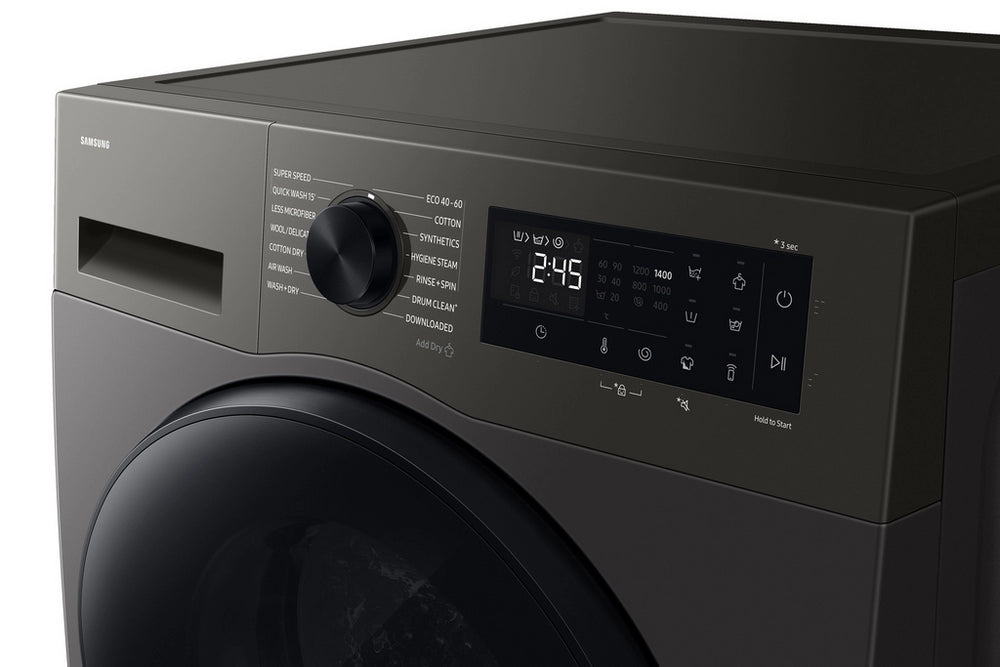 Samsung Series 5 WD90HG5U34BXEU Ecobubble AI Energy 9kg+6kg 1400 Spin Washer Dryer - Inox Inox