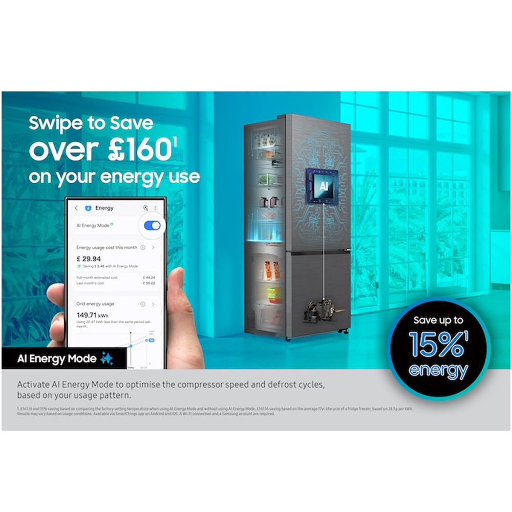 Samsung Series 6 RB38C602CS9EU SpaceMax 390L Frost Free Fridge Freezer Matte Stainless