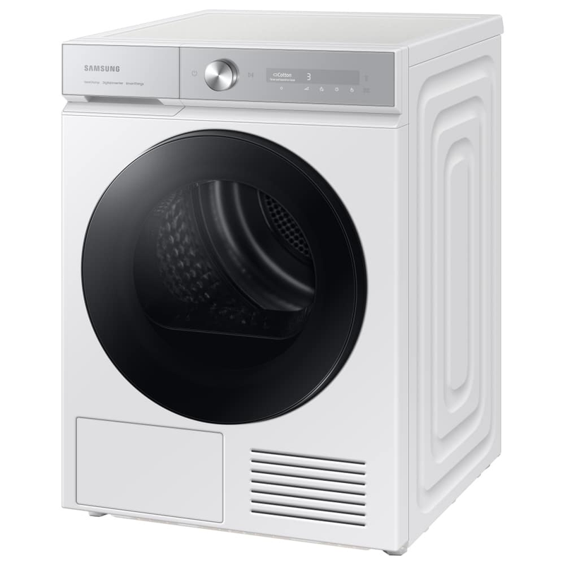 Samsung Series 8 DV90BB9445GHS1 with Optimal Dry 9kg Heat Pump Tumble Dryer White