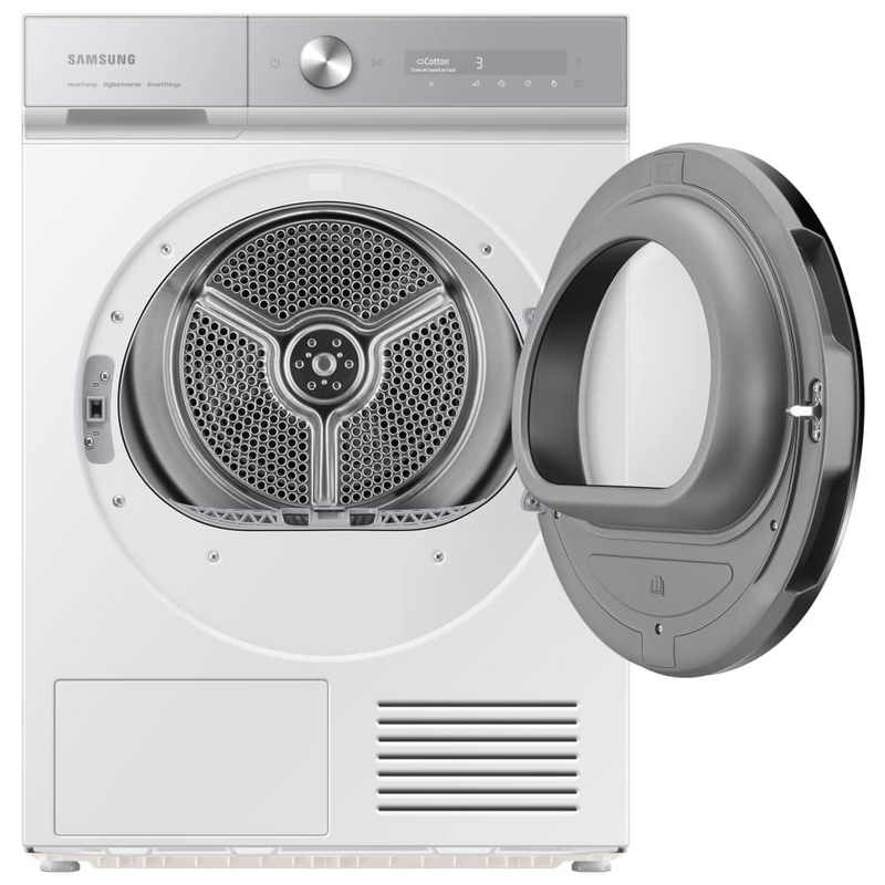 Samsung Series 8 DV90BB9445GHS1 with Optimal Dry 9kg Heat Pump Tumble Dryer White