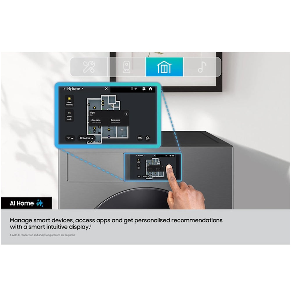 Samsung Series 9 DV90F09F4SU1 with AI Home 9kg Heat Pump Tumble Dryer Dark Grey