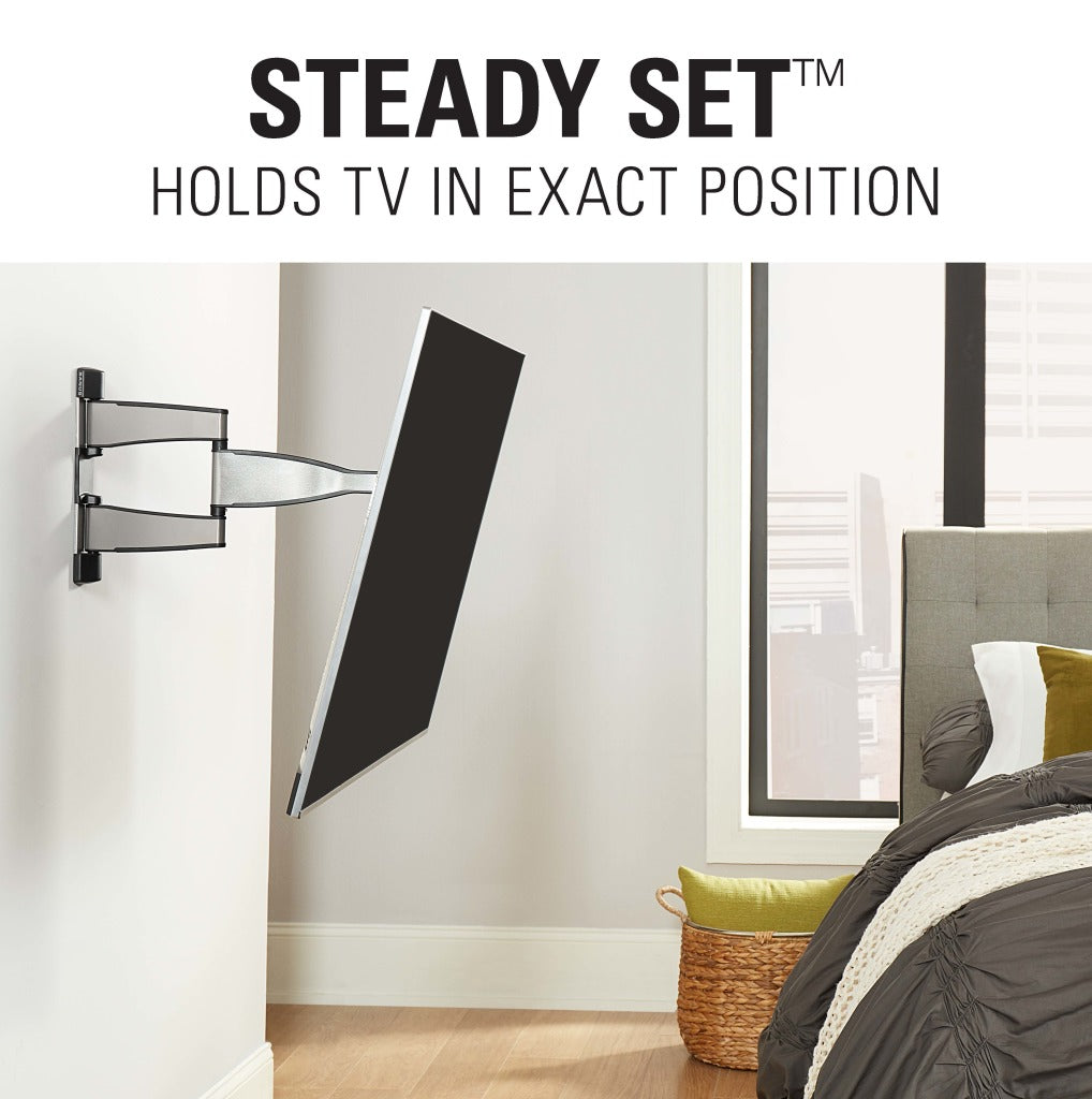 Sanus VMF720-S2 Premium Full Motion TV Wall Mount for 32-55 Inches TVs - Stainless Steel