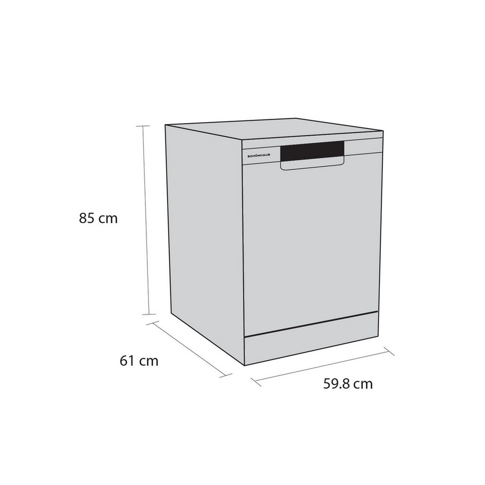Schonhaus DWSF0115FSBG Freestanding Full Size Dishwasher Graphite with 15 Place Settings Graphite