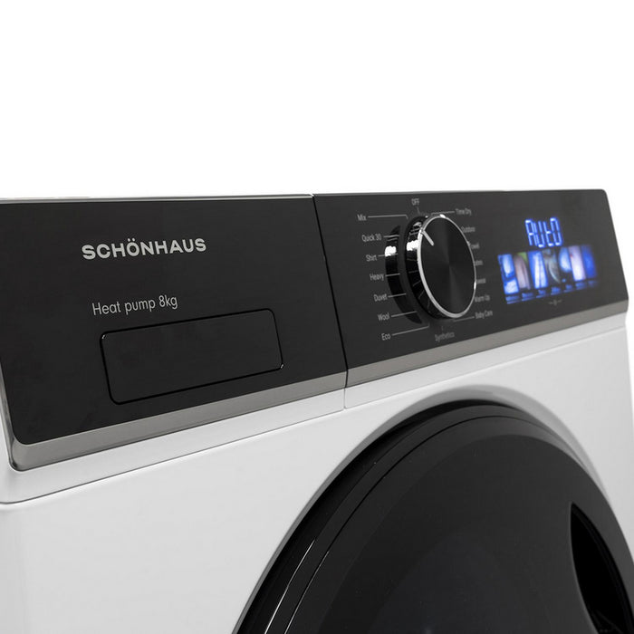 Schonhaus TDSHF018A3W 8kg Heat Pump Tumble Dryer White White