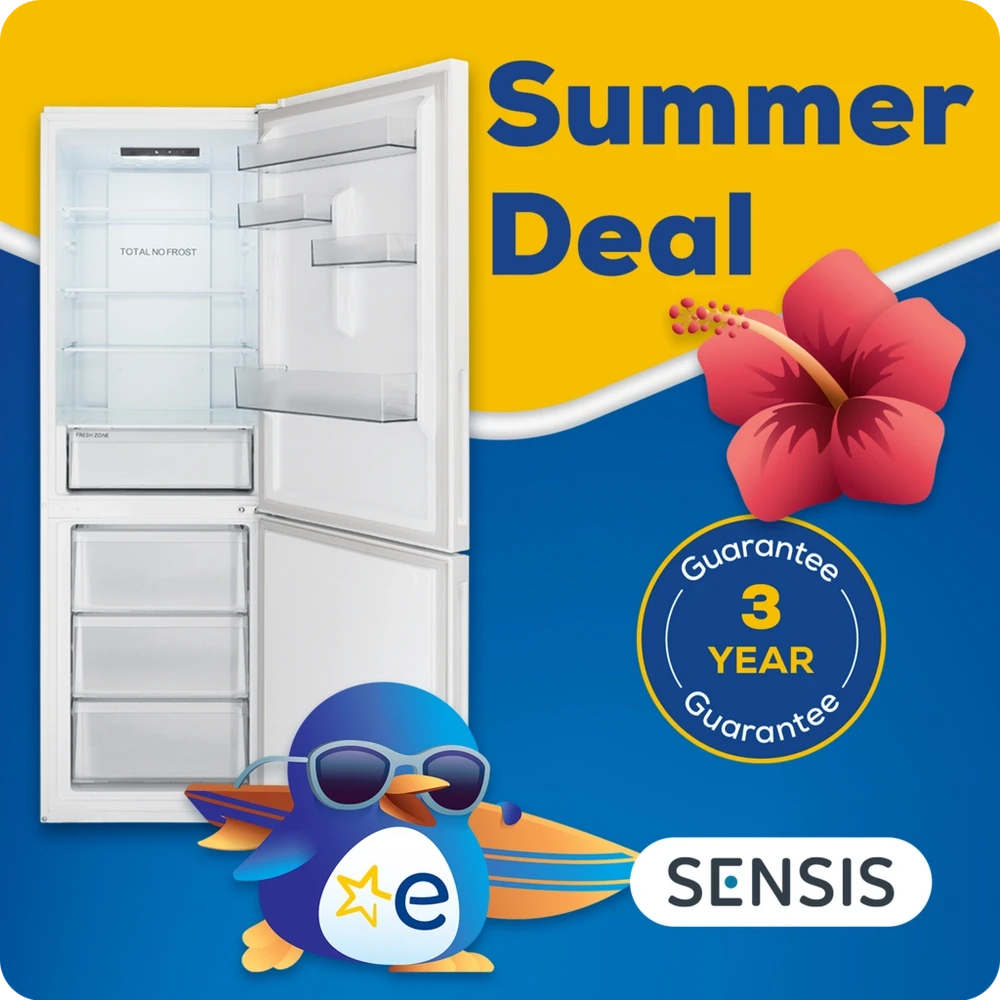 Sensis RFCMF0160EW Freestanding Frost Free 60cm Fridge Freezer White White