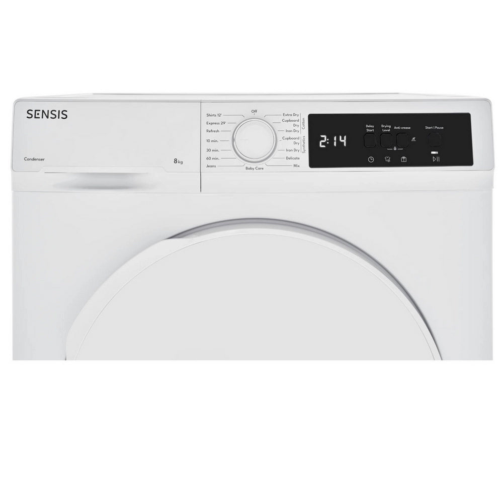 Sensis TDCF018BW 8kg Freestanding Condenser Tumble Dryer White - B Rated
