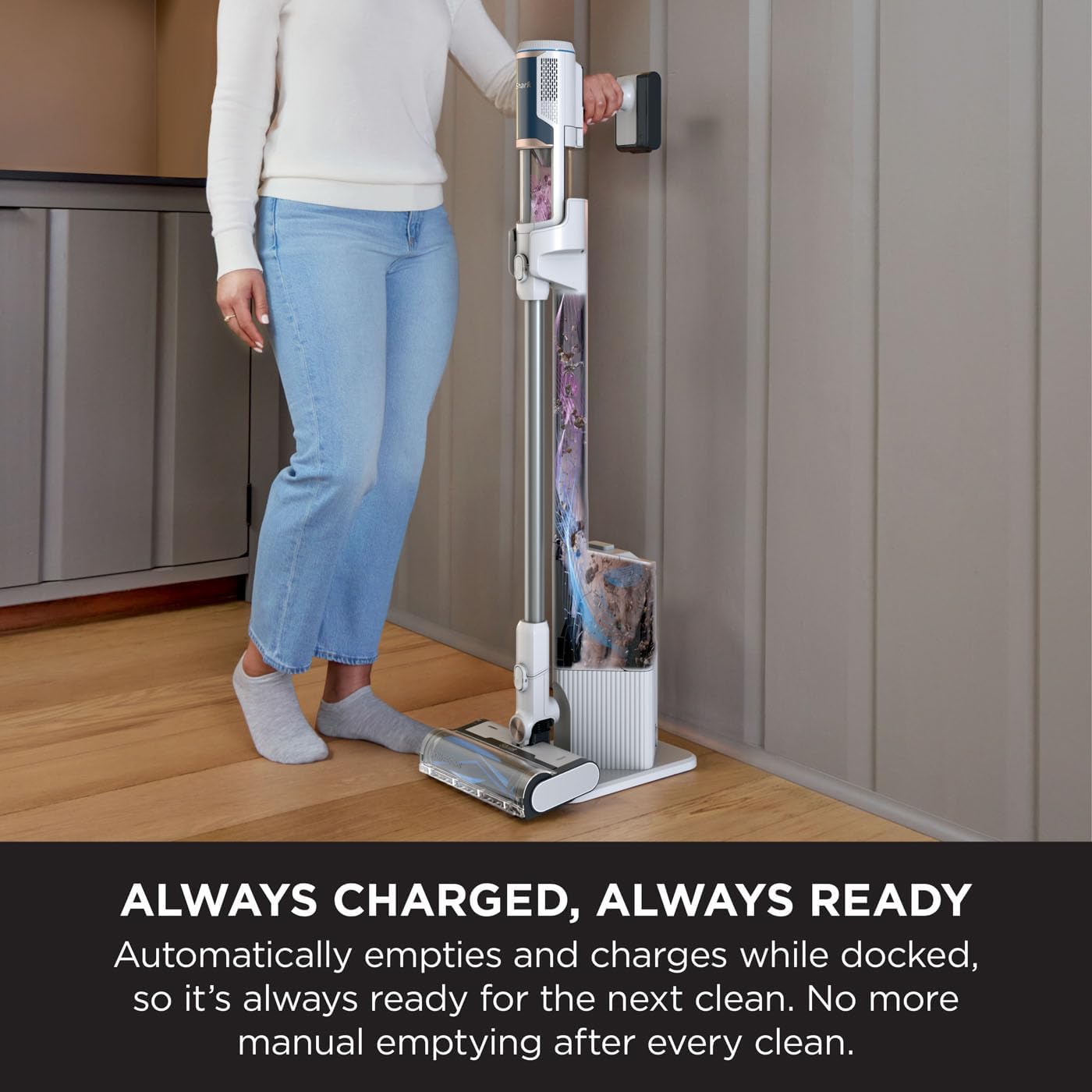 Shark BU3521UK Cordless Stick Vacuum Cleaner with Auto-Empty System White
