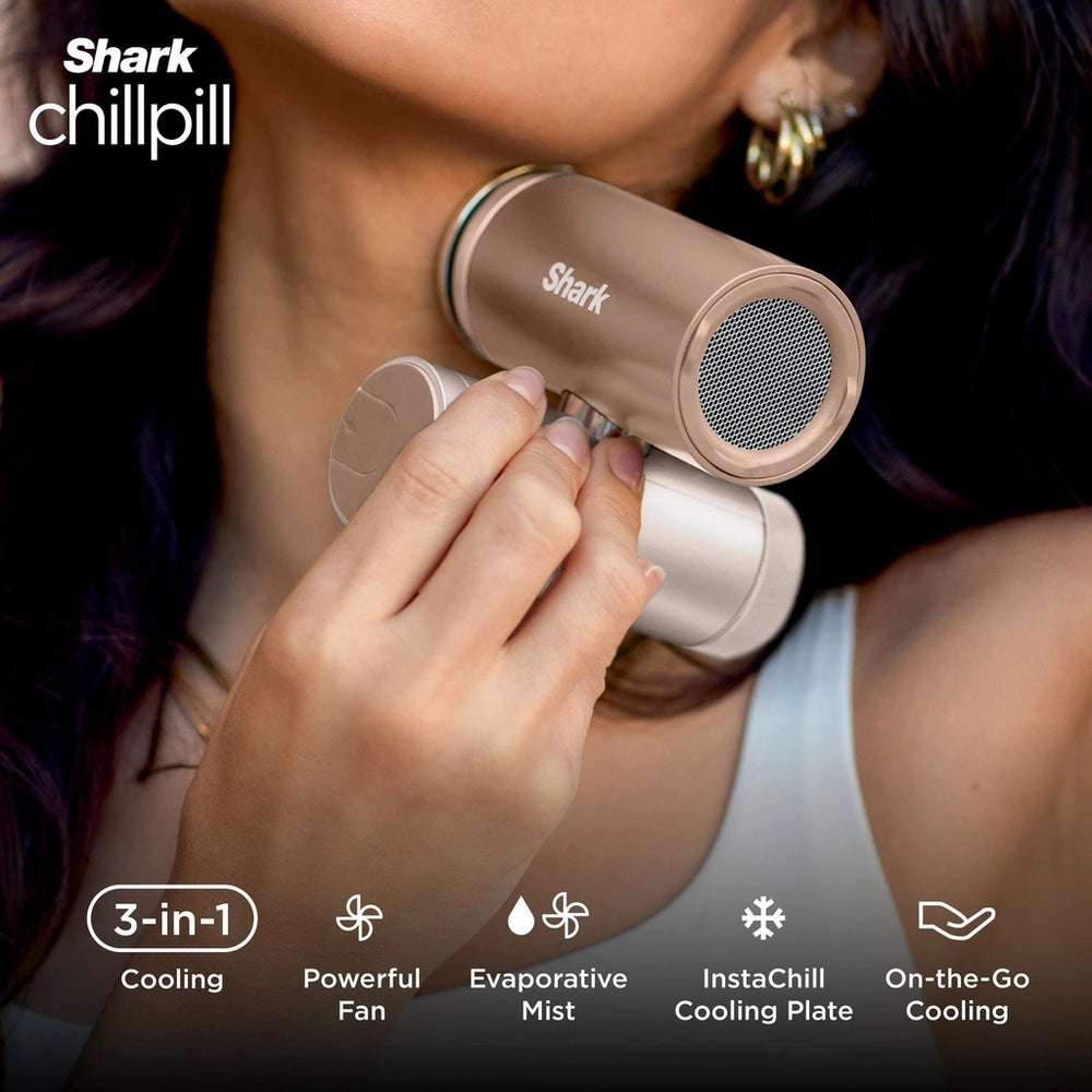 Shark ChillPill 3-in-1 Fan, Mist & InstaChill System – Iced Latte FA022UKBR Brown