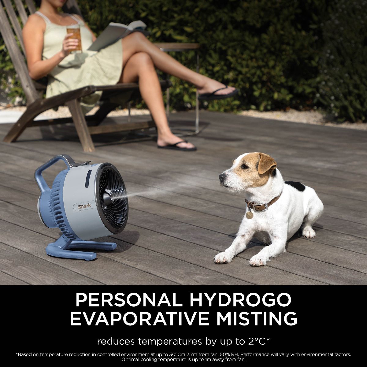 Shark FA050UKBL FlexBreeze HydroGo Misting Fan Glacier Blue Glacier Blue